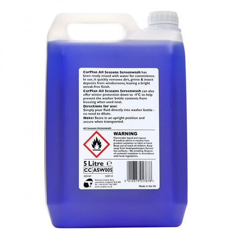 CarPlan - All Season Screenwash (Ready Mixed) - 5Ltr